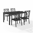 Crosley Furniture Chambers 5-Piece Steel Metal Outdoor Dining Set in Cream/Black