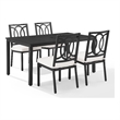 Crosley Furniture Chambers 5-Piece Steel Metal Outdoor Dining Set in Cream/Black