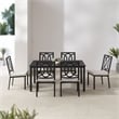 Crosley Furniture Chambers 7-Piece Steel Metal Outdoor Dining Set in Cream/Black