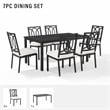 Crosley Furniture Chambers 7-Piece Steel Metal Outdoor Dining Set in Cream/Black