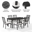 Crosley Furniture Chambers 7-Piece Steel Metal Outdoor Dining Set in Cream/Black