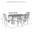 Crosley Furniture Chambers 7-Piece Steel Metal Outdoor Dining Set in Cream/Black
