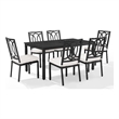 Crosley Furniture Chambers 7-Piece Steel Metal Outdoor Dining Set in Cream/Black