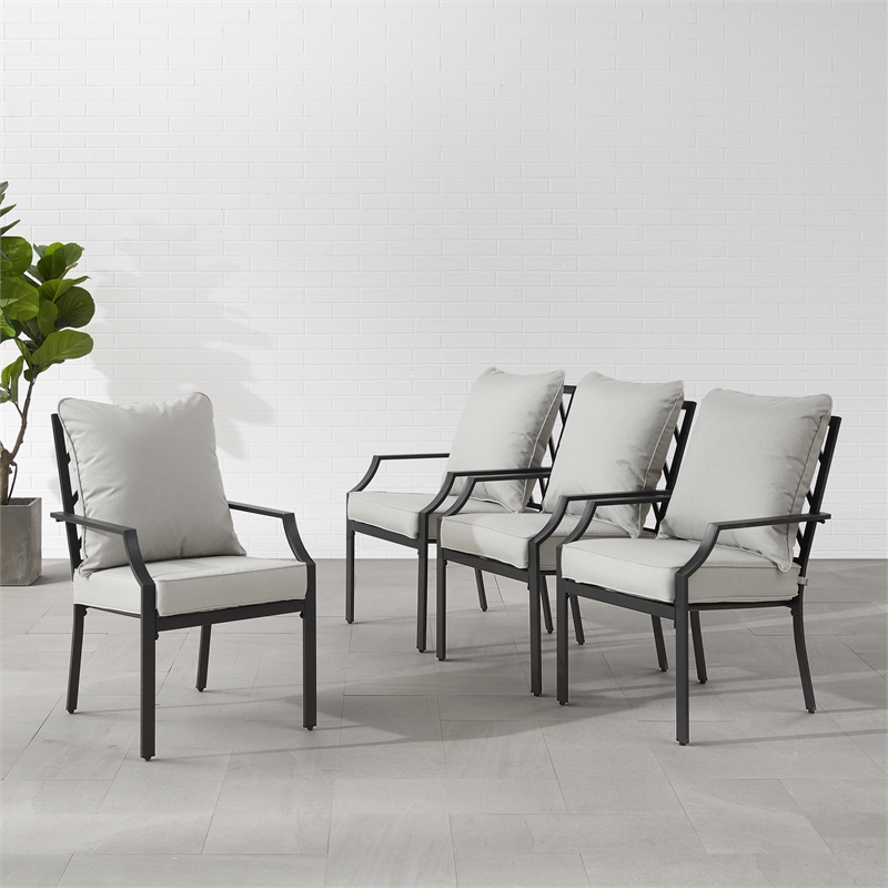 Crosley Furniture Otto 5-Piece Modern Metal Outdoor Dining Set in Gray/Black