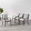 Crosley Furniture Otto 5-Piece Modern Metal Outdoor Dining Set in Gray/Black