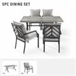Crosley Furniture Otto 5-Piece Modern Metal Outdoor Dining Set in Gray/Black