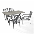 Crosley Furniture Otto 5-Piece Modern Metal Outdoor Dining Set in Gray/Black