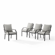Crosley Furniture Otto 5-Piece Modern Metal Outdoor Dining Set in Gray/Black