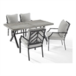 Crosley Furniture Otto 5-Piece Modern Metal Outdoor Dining Set in Gray/Black