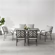 Crosley Furniture Otto 7-Piece Modern Metal Outdoor Dining Set in Gray/Black