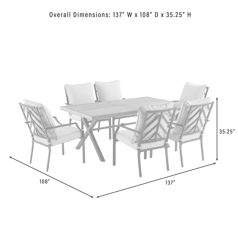 Crosley Furniture Otto 7-Piece Modern Metal Outdoor Dining Set in Gray/Black