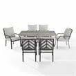 Crosley Furniture Otto 7-Piece Modern Metal Outdoor Dining Set in Gray/Black