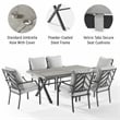 Crosley Furniture Otto 7-Piece Modern Metal Outdoor Dining Set in Gray/Black