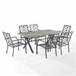 Crosley Furniture Otto 7-Piece Modern Metal Outdoor Dining Set in Gray/Black