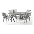 Crosley Furniture Otto 7-Piece Modern Metal Outdoor Dining Set in Gray/Black