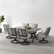 Crosley Furniture Otto 7-Piece Metal Outdoor Swivel Dining Set in Gray/Black