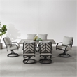 Crosley Furniture Otto 7-Piece Metal Outdoor Swivel Dining Set in Gray/Black