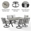 Crosley Furniture Otto 7-Piece Metal Outdoor Swivel Dining Set in Gray/Black
