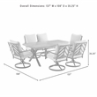 Crosley Furniture Otto 7-Piece Metal Outdoor Swivel Dining Set in Gray/Black