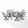 Crosley Furniture Otto 7-Piece Metal Outdoor Swivel Dining Set in Gray/Black