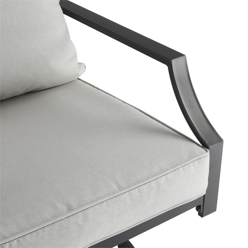 Crosley Furniture Otto 7-Piece Metal Outdoor Swivel Dining Set in Gray/Black