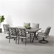 Crosley Furniture Otto 7-Piece Metal Outdoor Dining Set in Gray/Matte Black