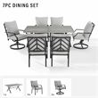 Crosley Furniture Otto 7-Piece Metal Outdoor Dining Set in Gray/Matte Black