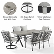 Crosley Furniture Otto 7-Piece Metal Outdoor Dining Set in Gray/Matte Black