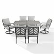 Crosley Furniture Otto 7-Piece Metal Outdoor Dining Set in Gray/Matte Black