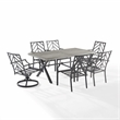 Crosley Furniture Otto 7-Piece Metal Outdoor Dining Set in Gray/Matte Black