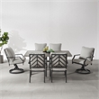 Crosley Furniture Otto 7-Piece Metal Outdoor Dining Set in Gray/Matte Black