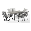 Crosley Furniture Otto 7-Piece Metal Outdoor Dining Set in Gray/Matte Black