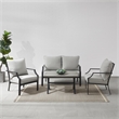 Crosley Furniture Otto 4-Piece Modern Metal Conversation Set in Gray/Matte Black