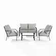 Crosley Furniture Otto 4-Piece Modern Metal Conversation Set in Gray/Matte Black