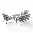 Crosley Furniture Otto 4-Piece Modern Metal Conversation Set in Gray/Matte Black