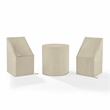 Crosley Furniture 3-Piece Vinyl Outdoor Bistro Furniture Cover Set in Tan