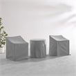Crosley Furniture 3PC Vinyl Outdoor Bistro Furniture Cover Set in Gray