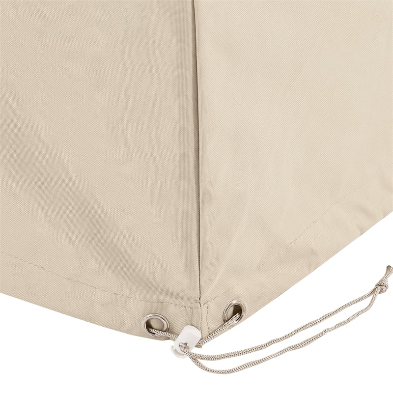 Crosley Furniture Round Vinyl Outdoor Bistro Table Furniture Cover in Tan