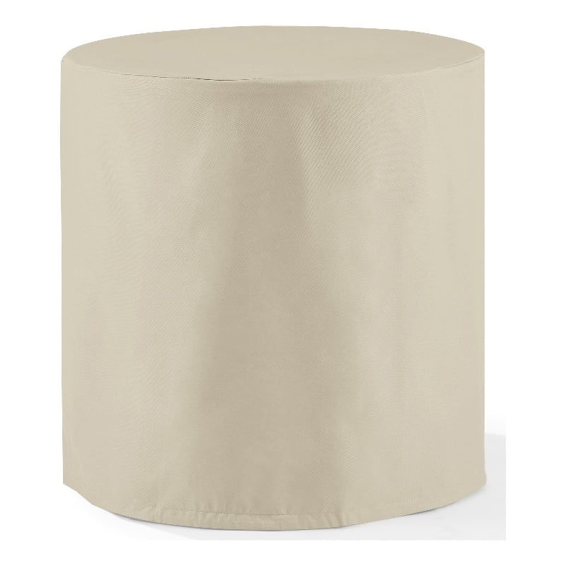 Crosley Furniture Round Vinyl Outdoor Bistro Table Furniture Cover in Tan
