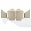 Crosley Furniture 7PC Vinyl Outdoor Dining Furniture Cover Set in Tan