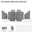 Crosley Furniture 7PC Vinyl Outdoor Dining Furniture Cover Set in Gray