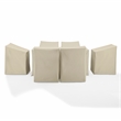 Crosley Furniture 7-Piece Vinyl Outdoor Dining Furniture Cover Set in Tan