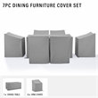 Crosley Furniture 7-Piece Vinyl Outdoor Dining Furniture Cover Set in Gray