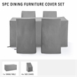 Crosley Furniture 5-Piece Vinyl Outdoor Dining Furniture Cover Set in Gray