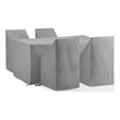 Crosley Furniture 5-Piece Vinyl Outdoor Dining Furniture Cover Set in Gray
