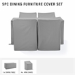 Crosley Furniture 5PC Vinyl Outdoor Dining Furniture Cover Set in Gray
