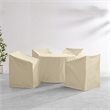 Crosley Furniture 5PC Round Vinyl Outdoor Dining Furniture Cover Set in Tan
