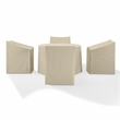 Crosley Furniture 5PC Round Vinyl Outdoor Dining Furniture Cover Set in Tan