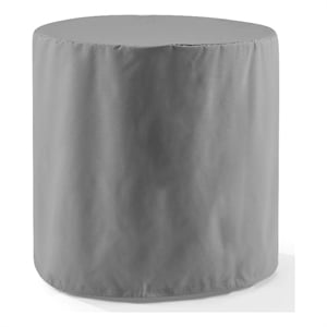 Crosley Furniture Round Vinyl Outdoor Bistro Table Furniture Cover in Gray