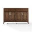 Crosley Furniture Milo Modern Wood Sideboard in Dark Brown/Antique Brass